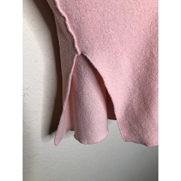 J.Jill Pink Terry Cloth V Neck Hoodie Long Sleeve Kangaroo Pocket Tunic XL Beach - Picture 7 of 15